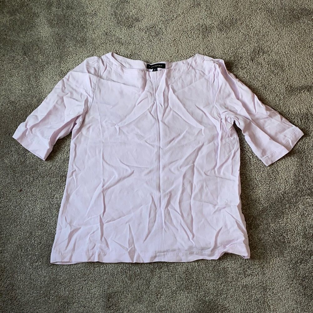 Banana Republic Pale Lavender 3/4 Sleeve Blouse Size S